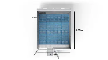 16 Blue CHEP-Pallets in a 2-bay 20ft Arctic SuperStore