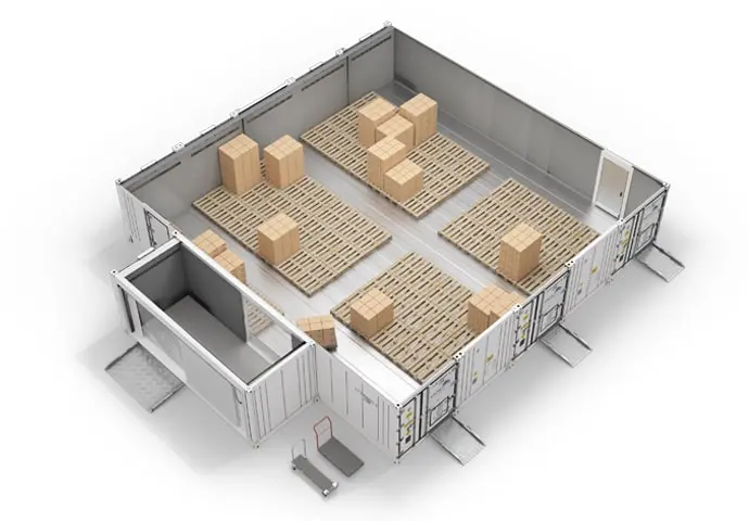 Arctic SuperStore with pallets and connector room