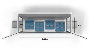 4 CHEP-pallets in a 20ft ArcticBlast