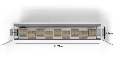 9 CHEP-pallets in a 40ft ArcticBlast
