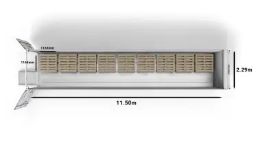 9 CHEP-pallets in a 40ft ArcticStore