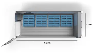 4 CHEP-pallets in a 20ft UltraFreezer