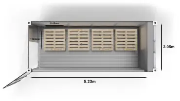 4 CHEP-pallets in a 20ft UltraFreezer