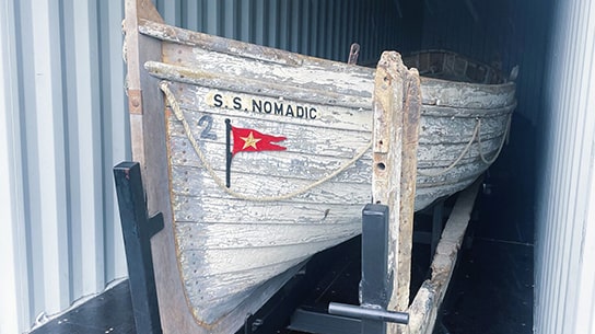 TITANIC Lifeboat stored dry, safe and secure. Self Storage by TITAN Containers
